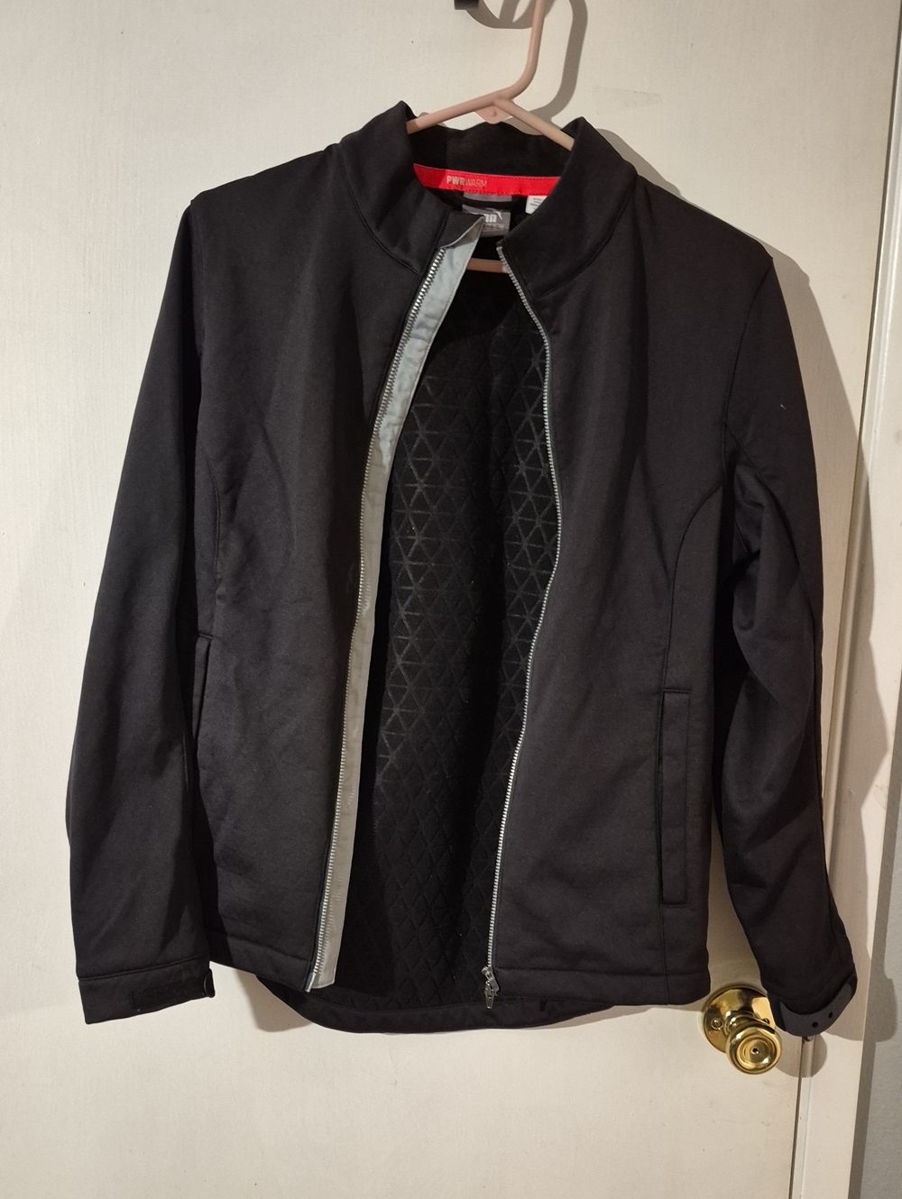Puma Womens Black Lightweight Zip Jacket with Silver Trim